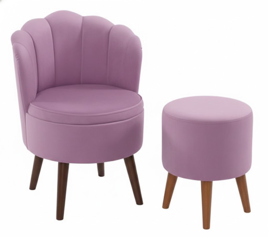 Puff Abanico Comodidad con Elegancia Morado