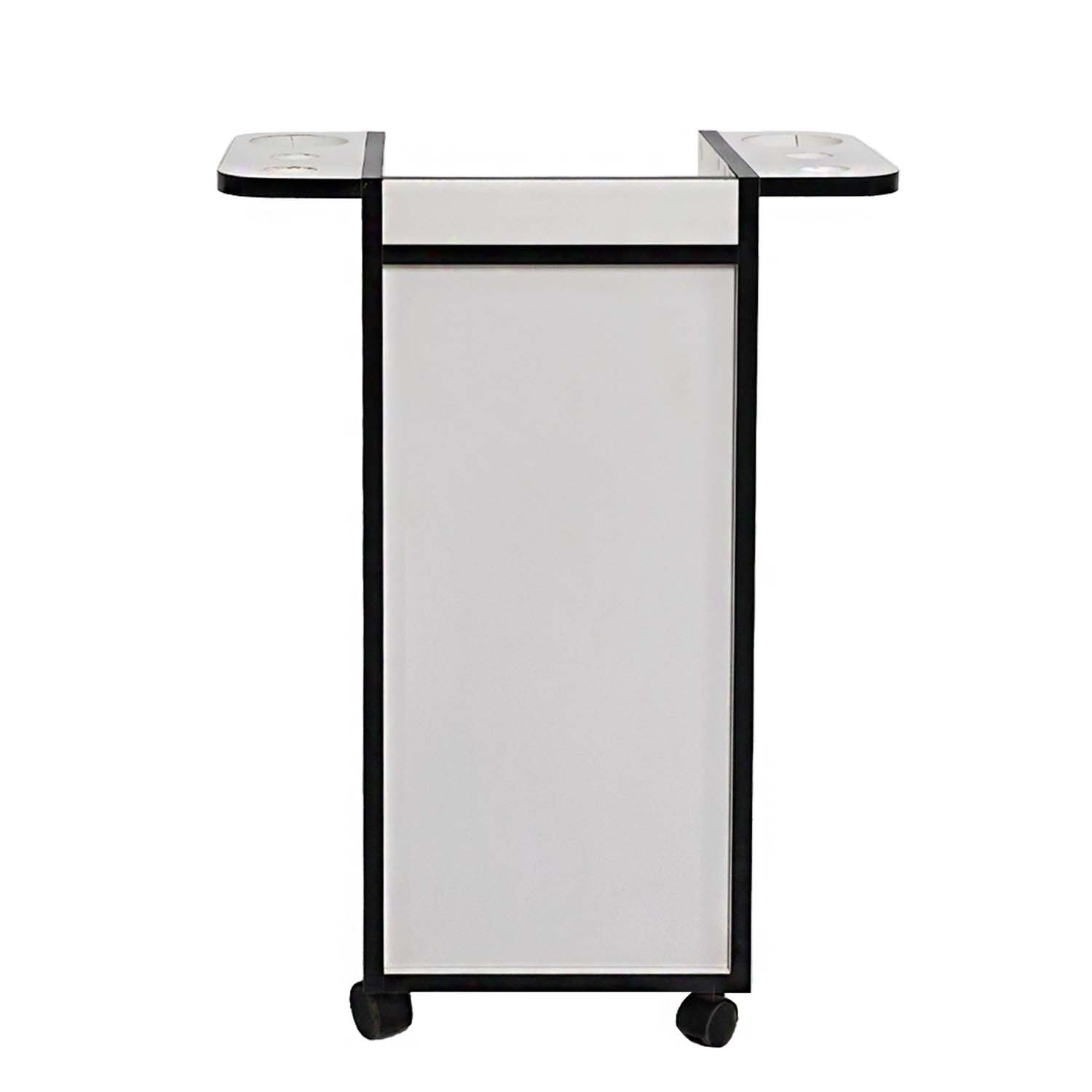 Carrito Auxiliar con Cajones y Puerta WHITE BLACK 4