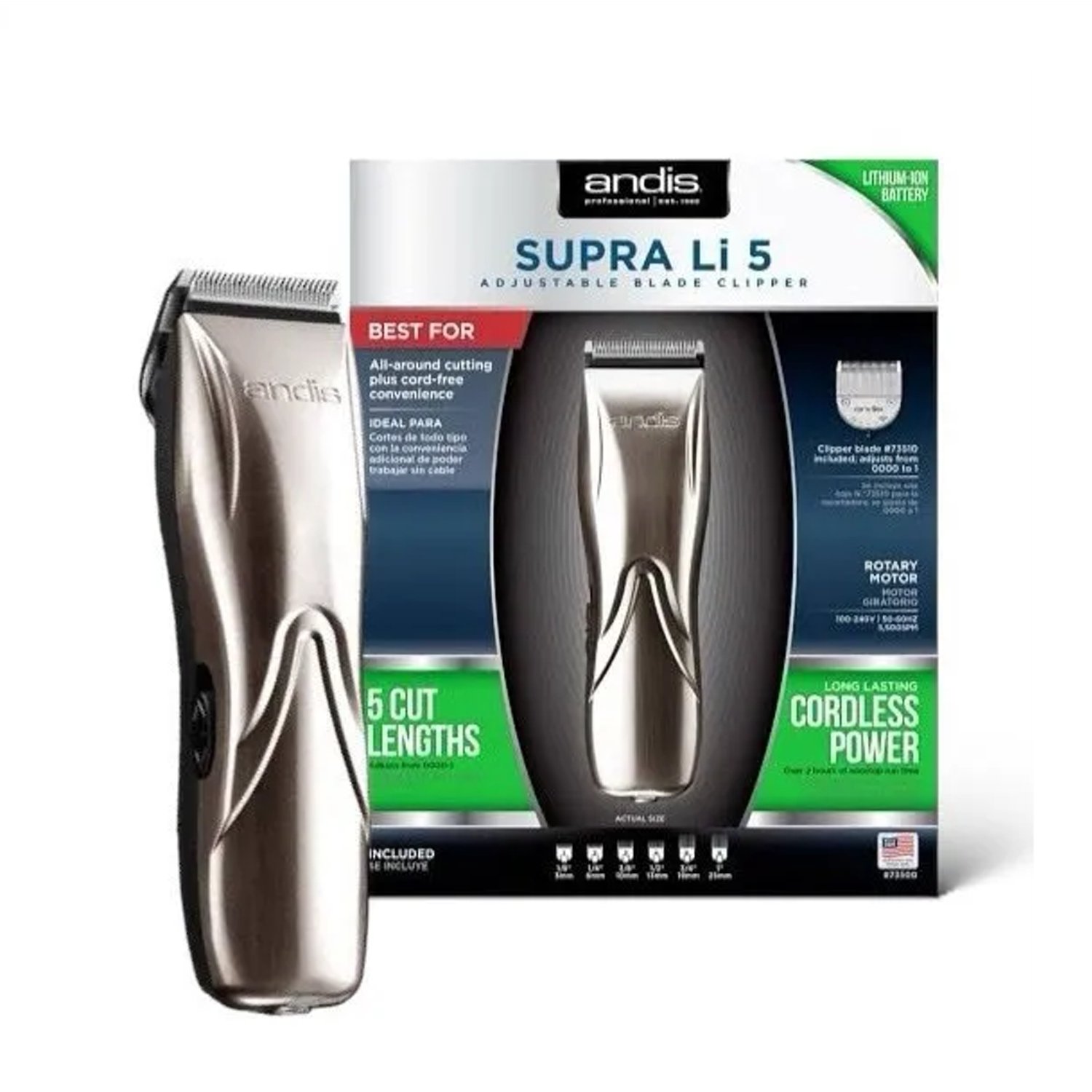 Maquina Clipper Supra Li 5 Cordless Andis