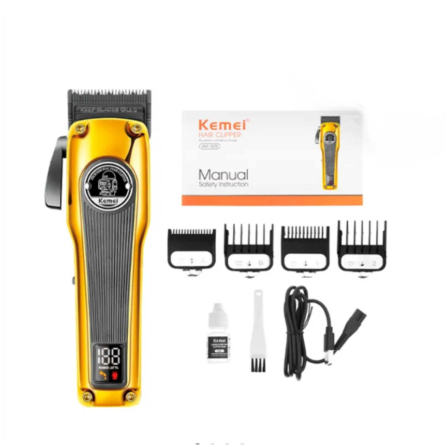 Máquina Clipper Kemei PowerGold LED 2