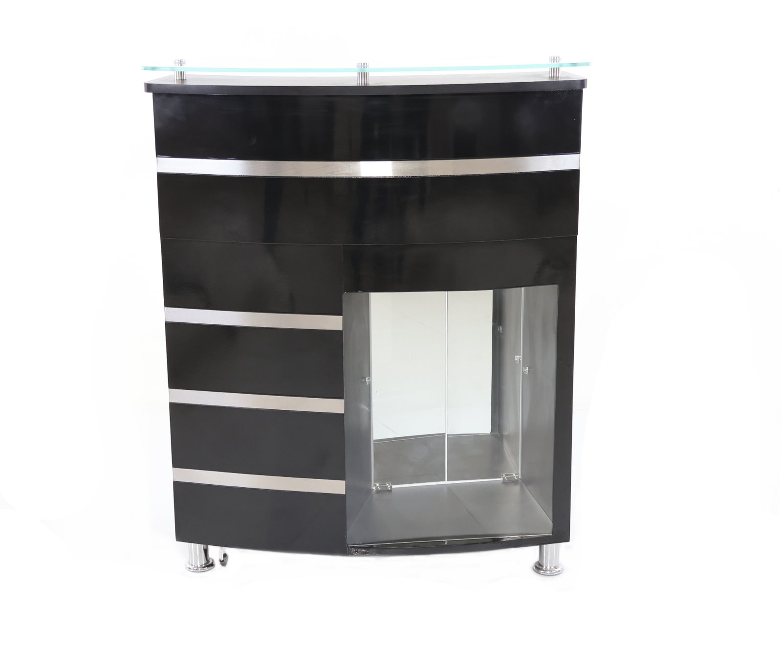 Counter de Recepción Negro con Vidrio 5