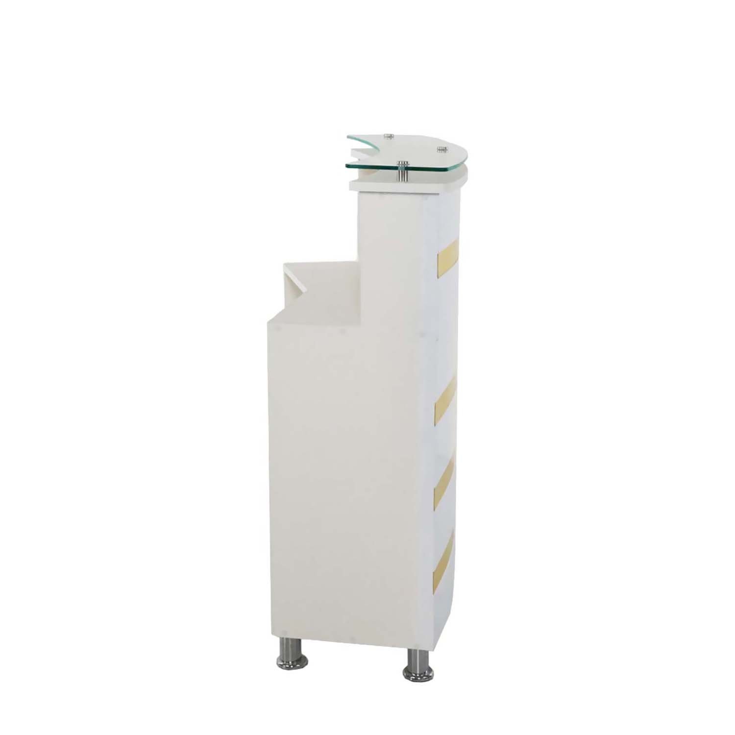 Counter Recepción Elegante Orvian (Blanco/Dorado) 3