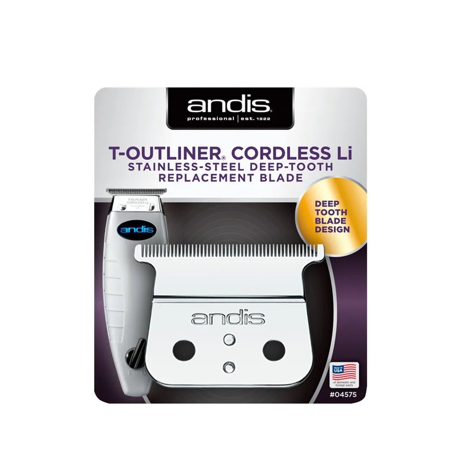 Cuchilla Inoxidable Cordless GTX T-Outliner Li Andis