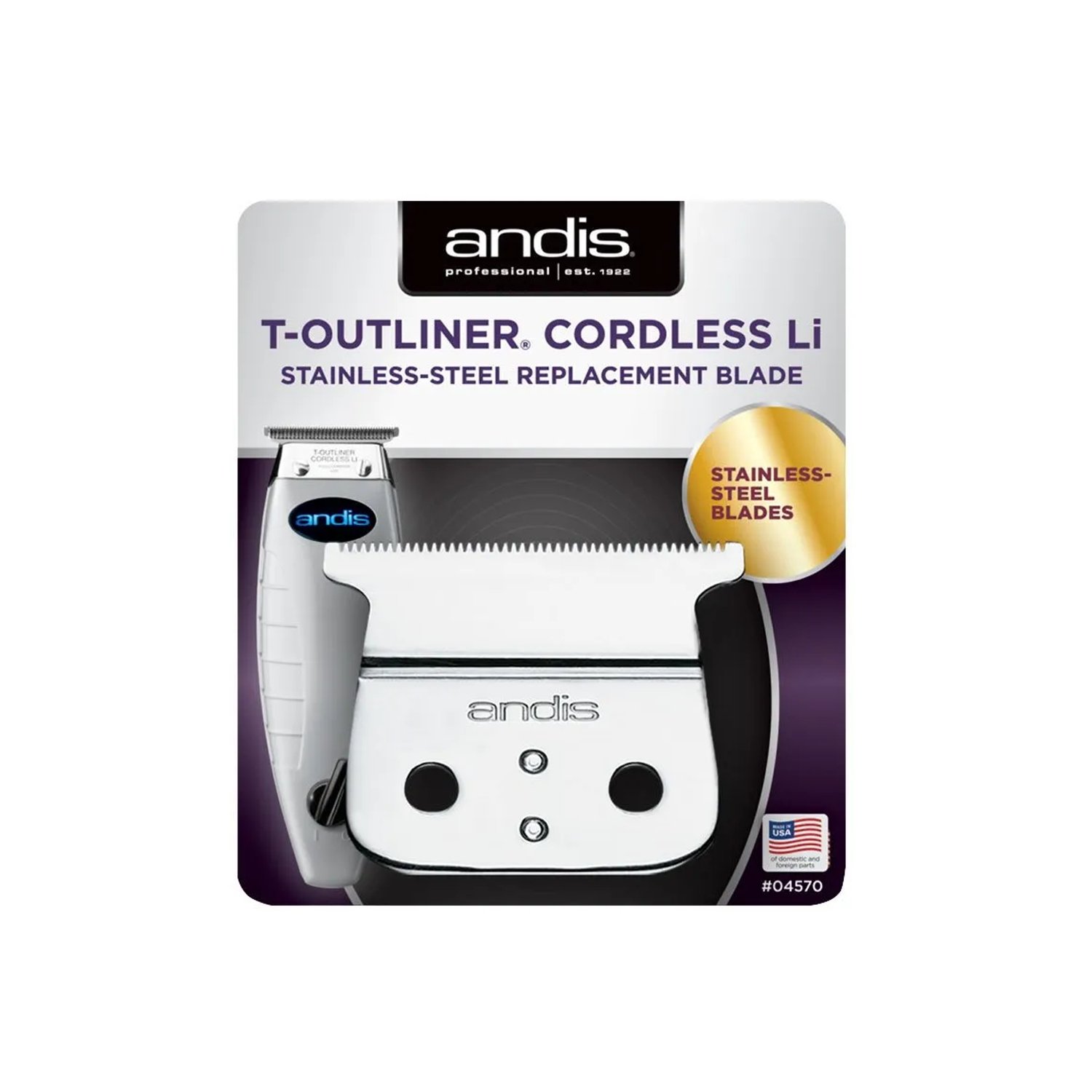 Cuchilla Inoxidable Cordless T-Outliner Li Andis