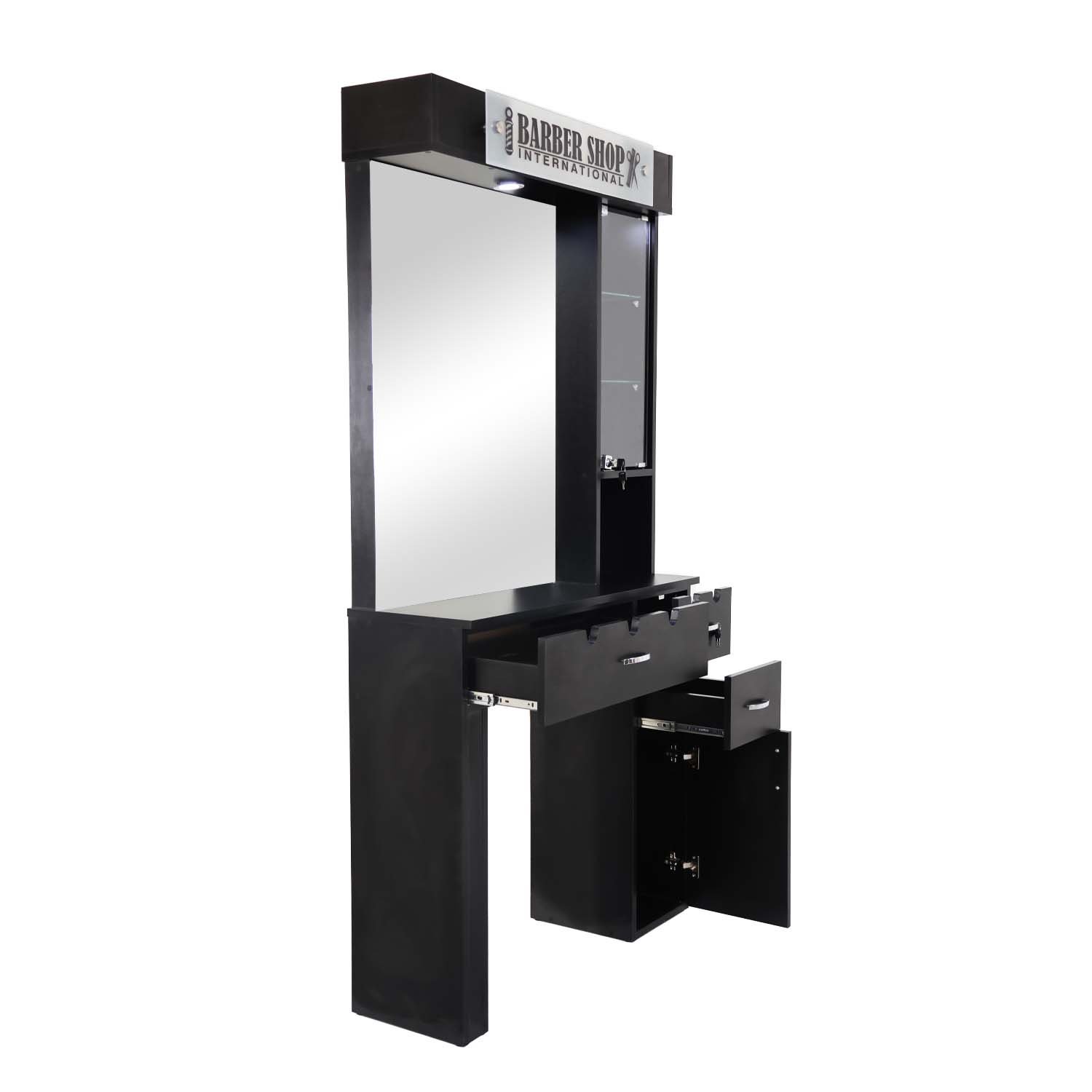 Estación con Espejo LED Negro Pro Ravel 2