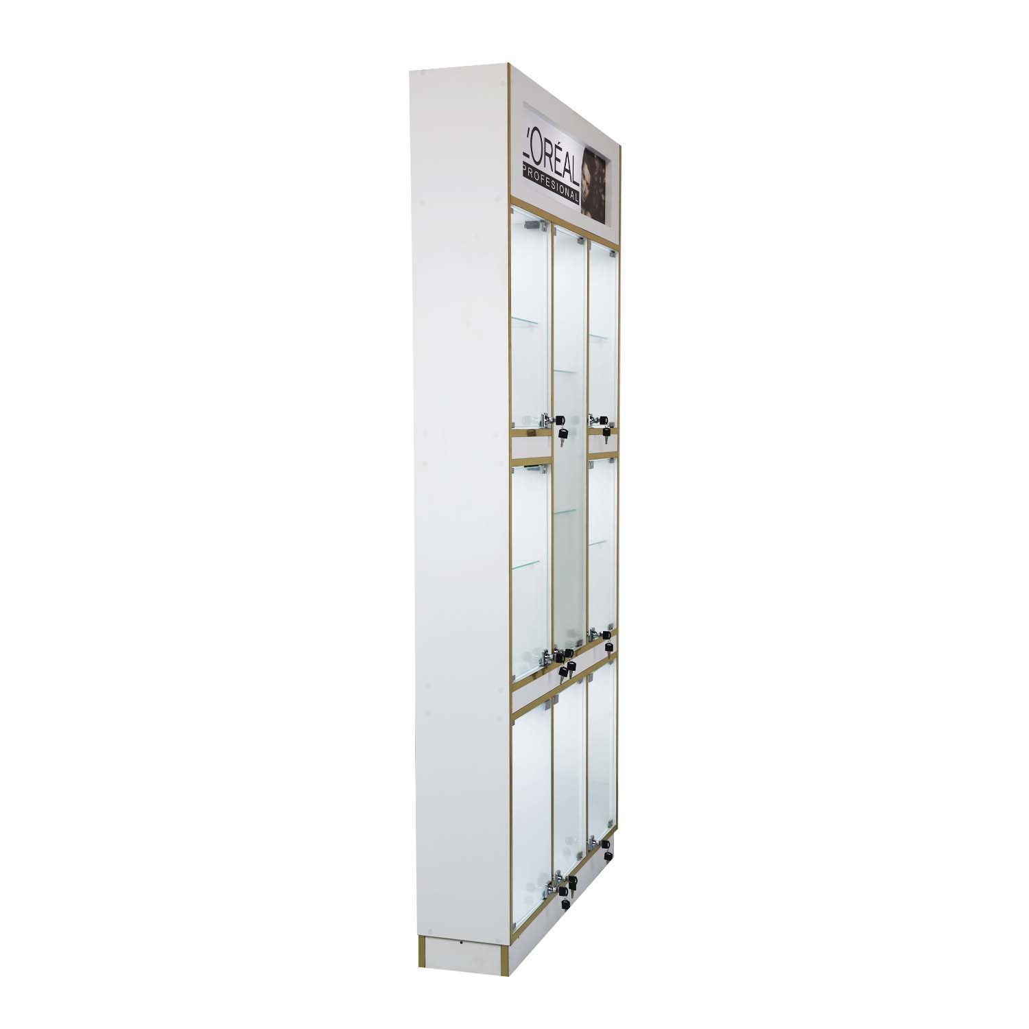 Exhibidor Vitrina Funcional Total Pro Solenne (Blanco/Dorado) 4
