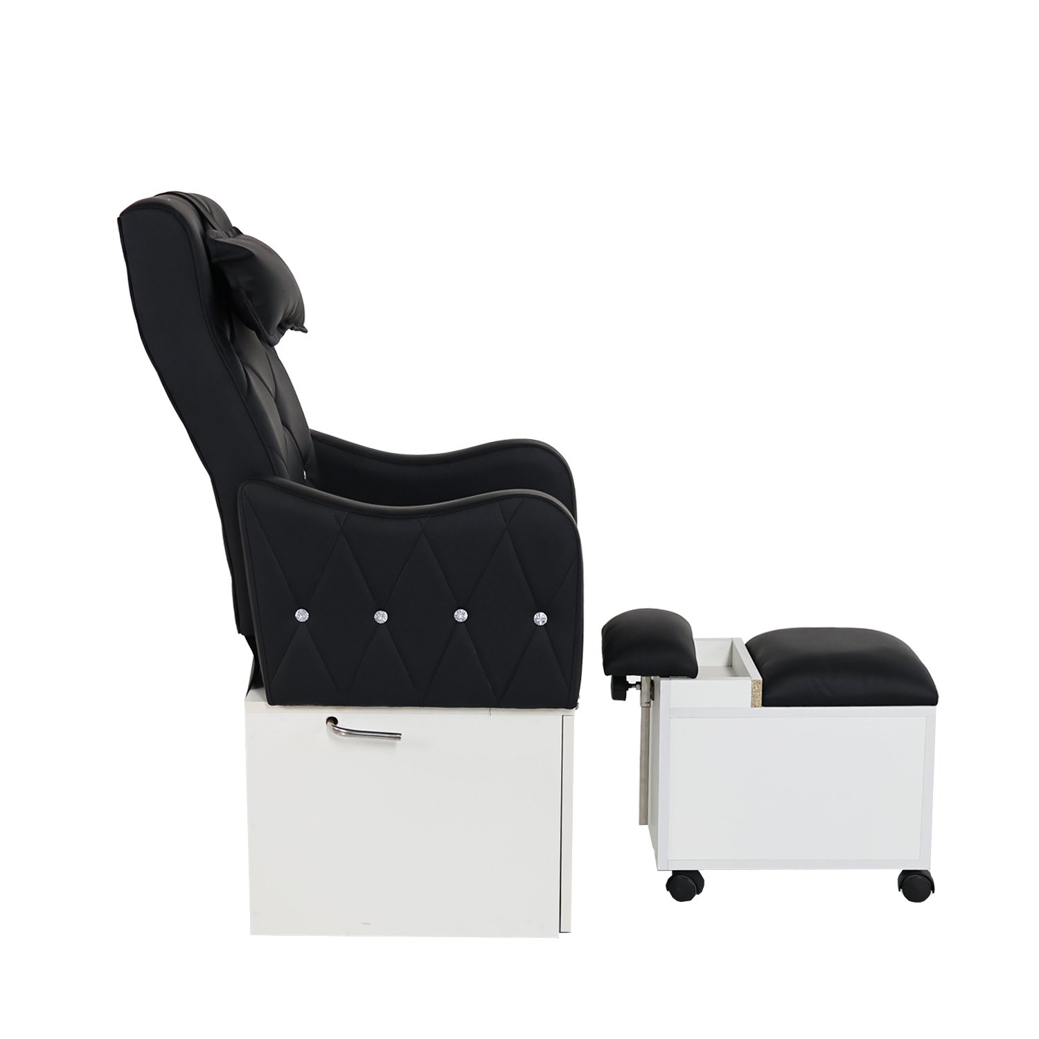 Juego Sillón de Pedicure Confort & Estilo Velora (Negro con base Blanco) 2