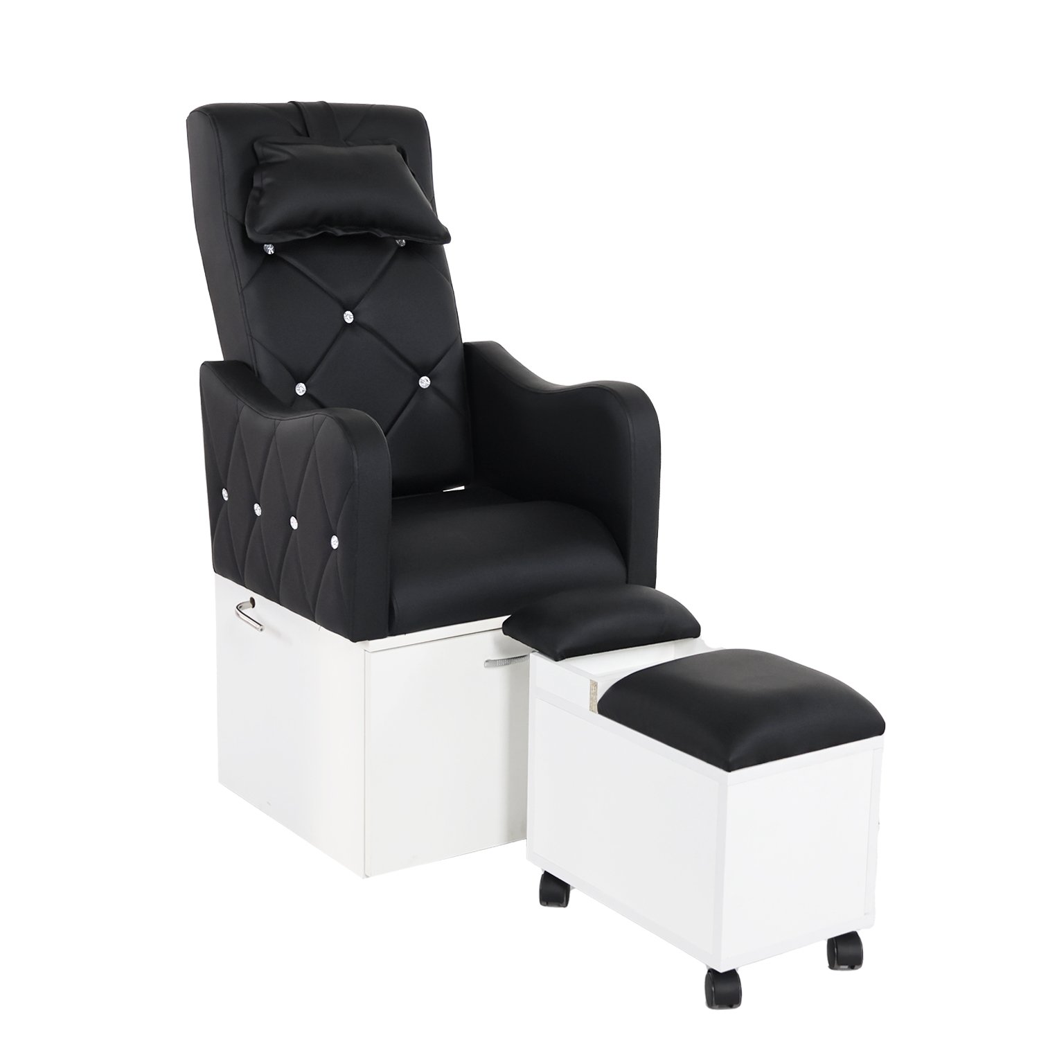 Juego Sillón de Pedicure Confort & Estilo Velora (Negro con base Blanco)