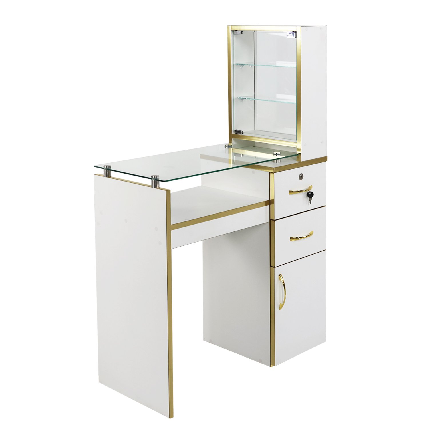 Mesa Manicure Compacto y Elegante Aurelia (Dorado)