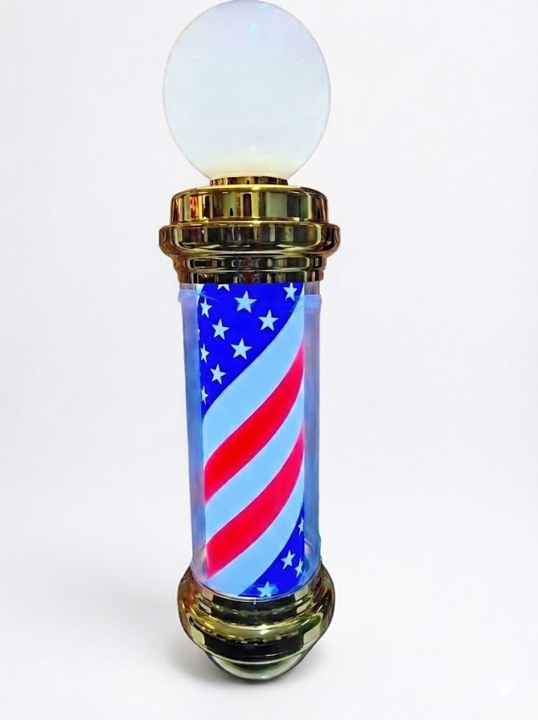 Pole Barber Bordes Dorados Estilo Americano