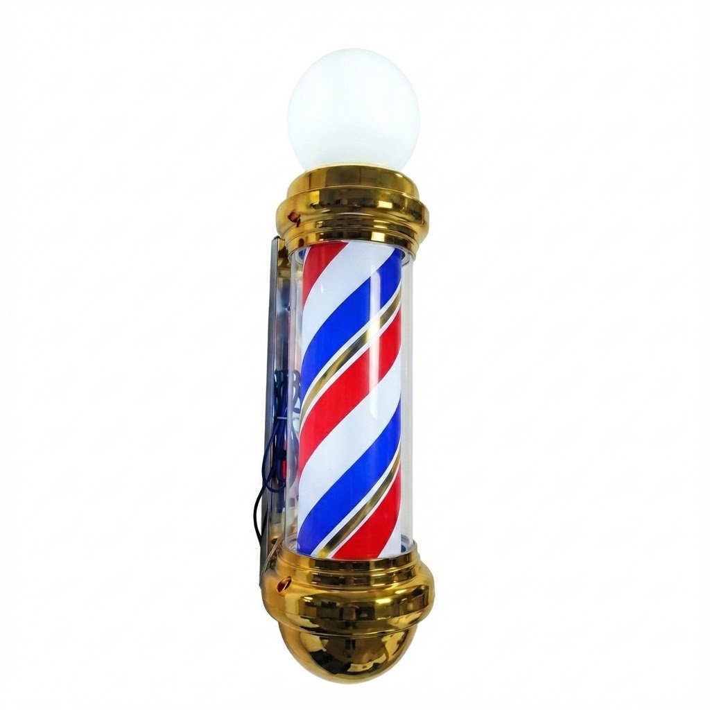 Pole Barber Bordes Dorados Luz Brillante