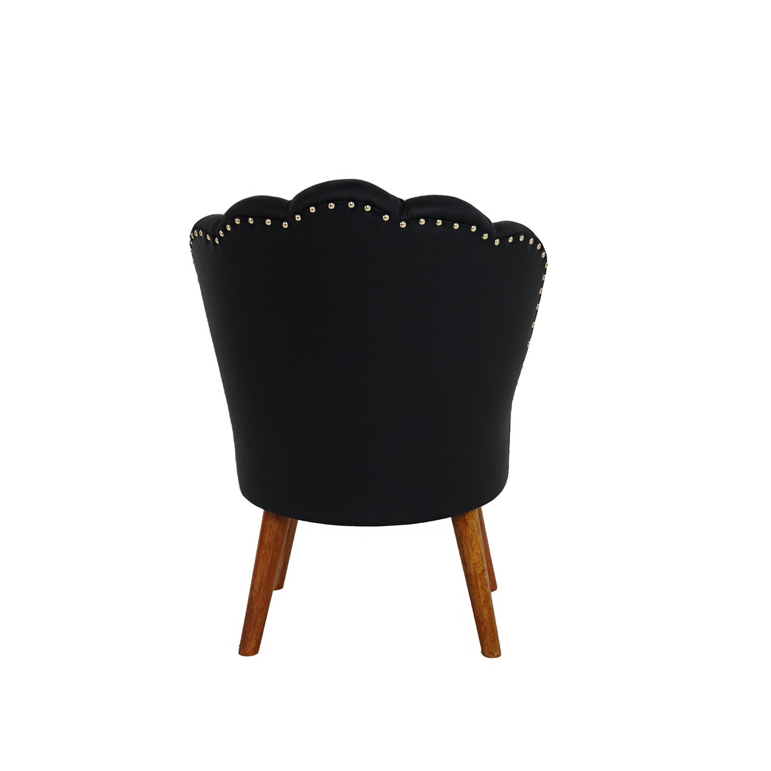 Puff con Respaldo Concha Nereya (Negro/Madera) 4