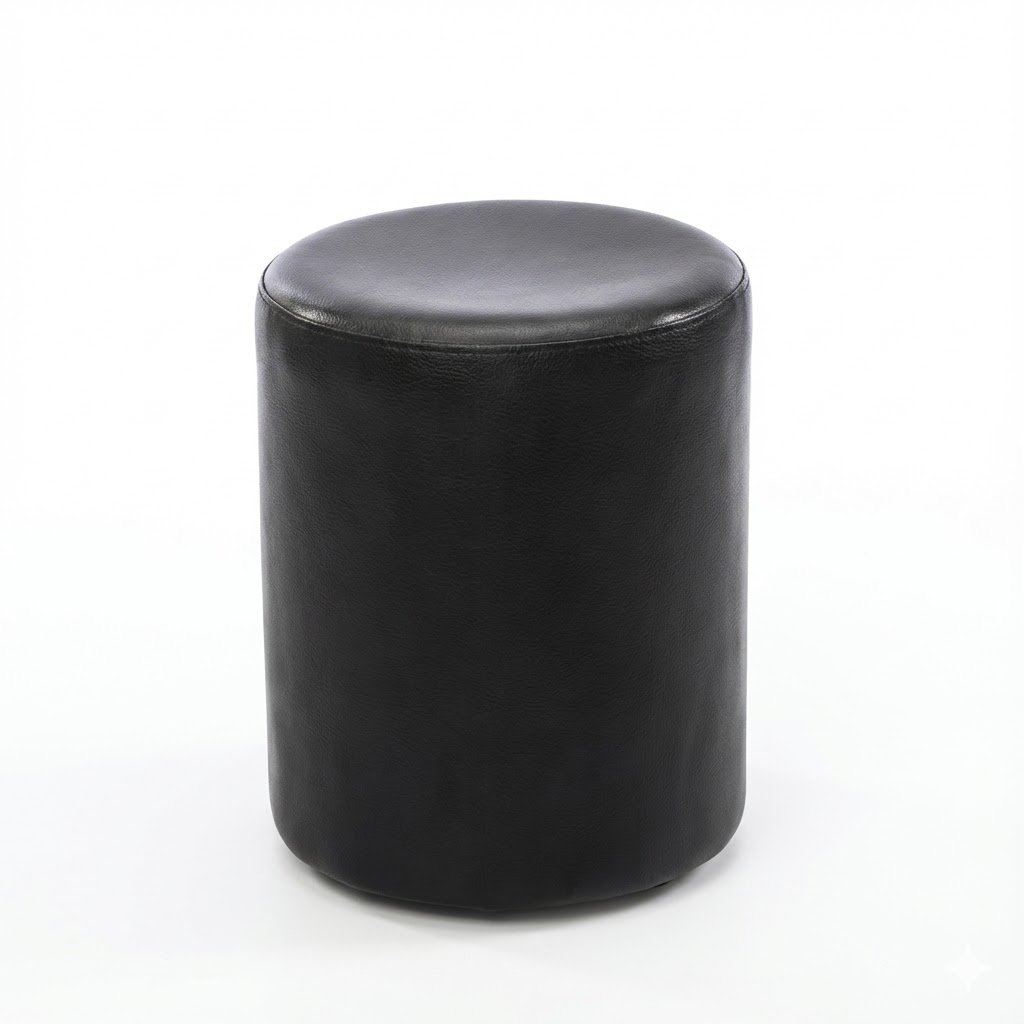 Silla Puff Auxiliar Cilindro Black