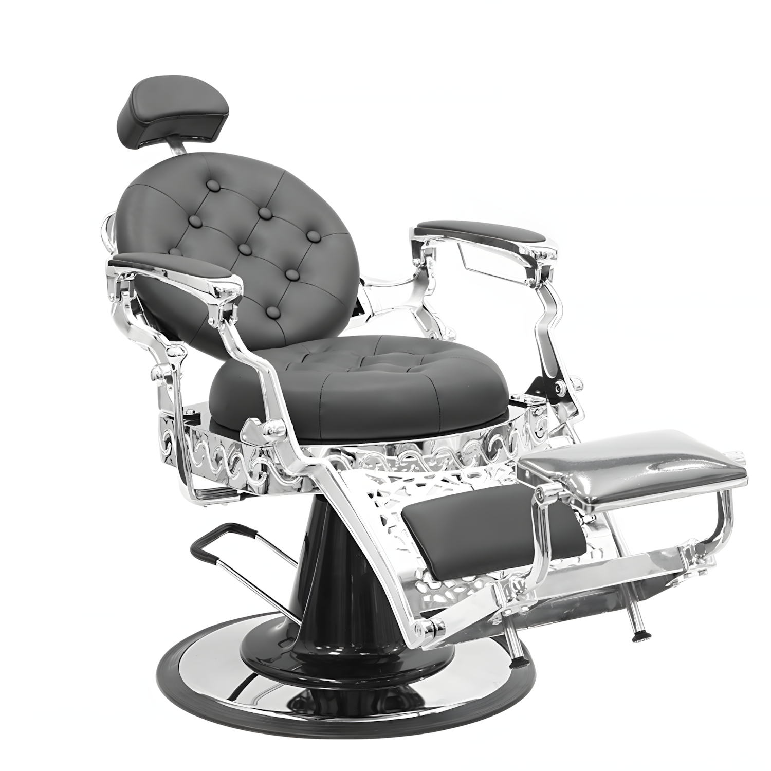 Sillón Barbero Con Acabado Plata Ultra 3