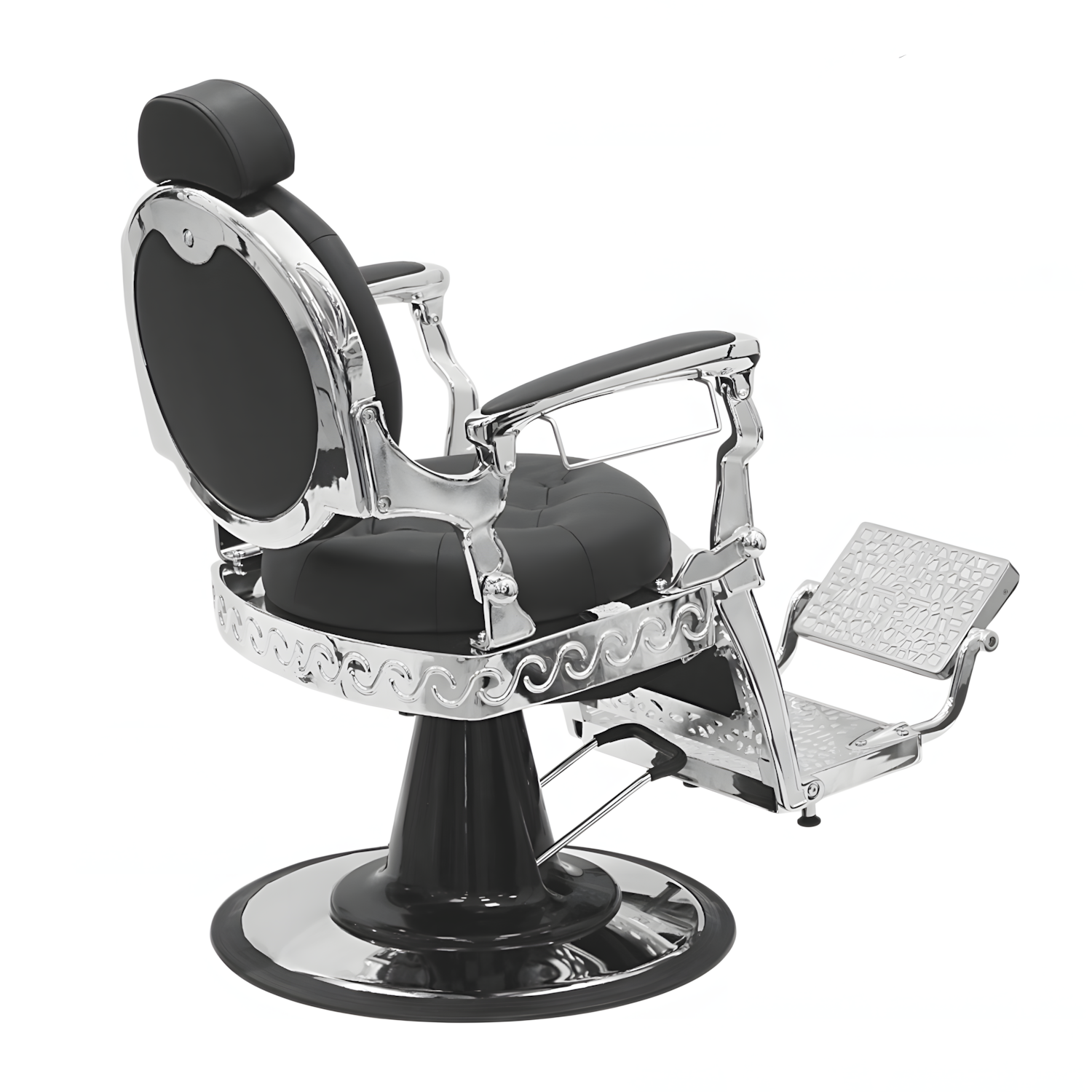 Sillón Barbero Con Acabado Plata Ultra 4