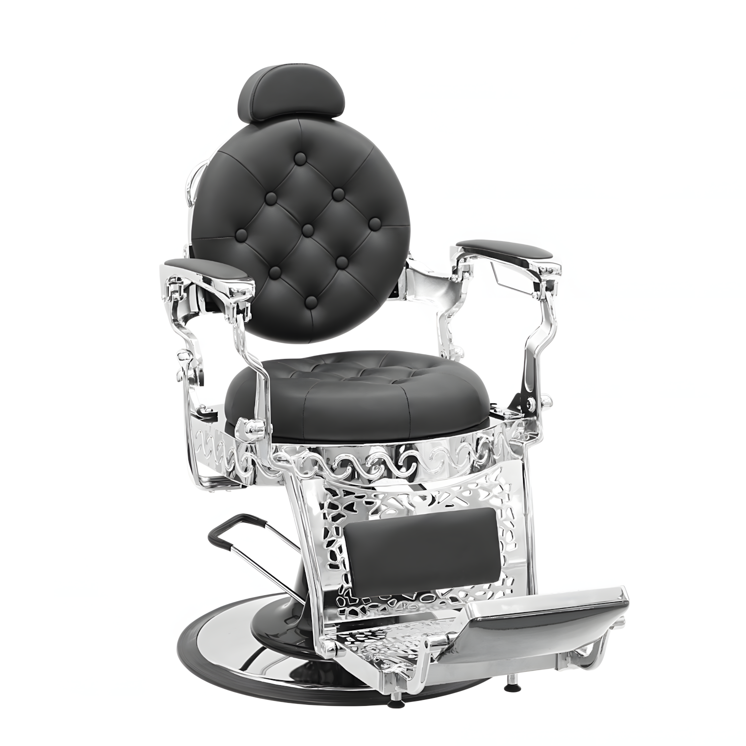 Sillón Barbero Con Acabado Plata Ultra