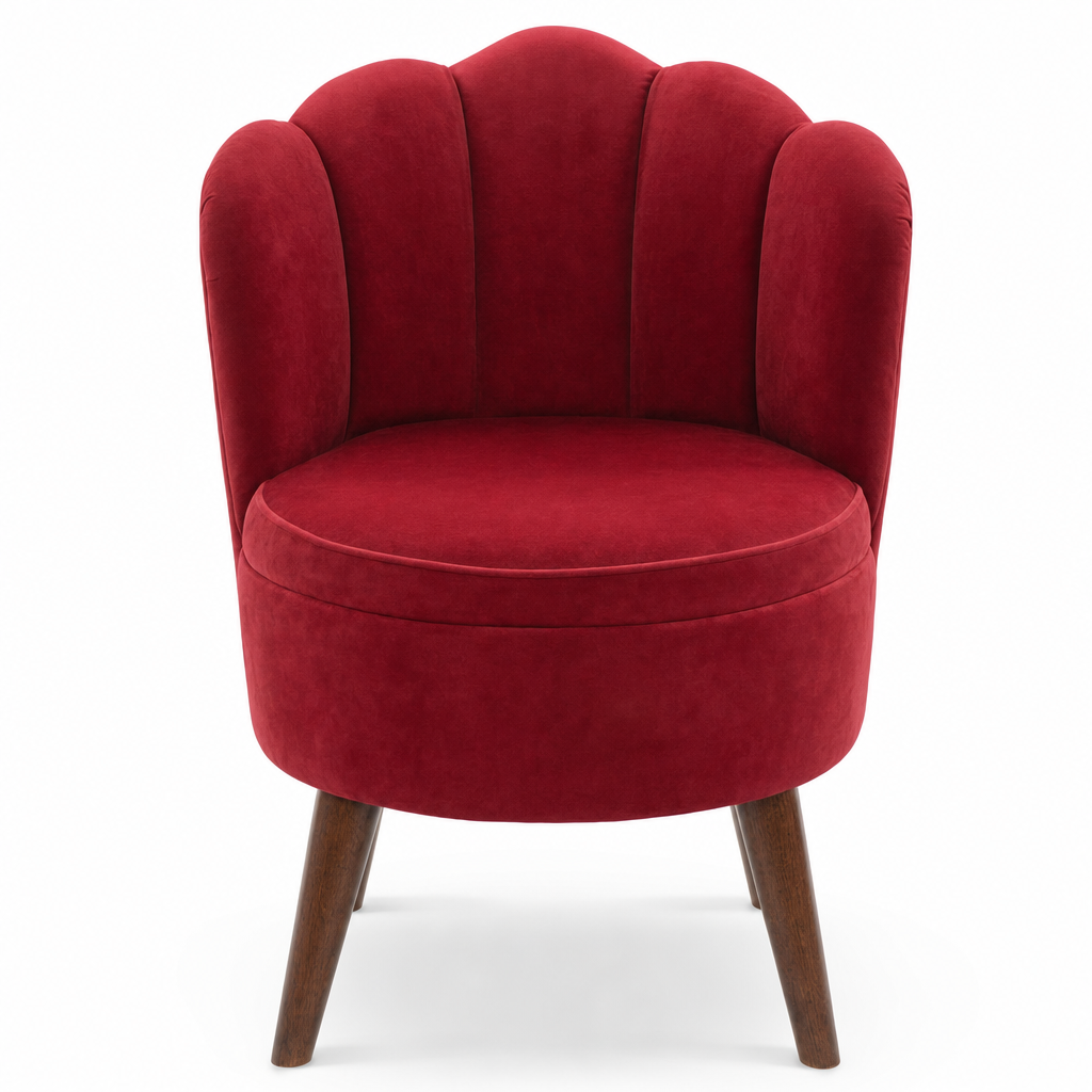 Puff Abanico Comodidad con Elegancia Roja