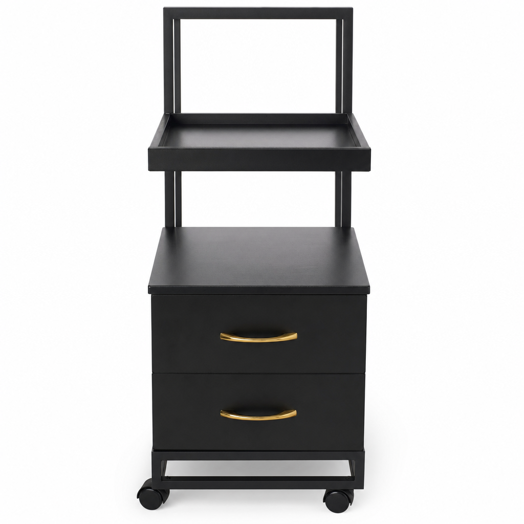 Gabinetes de peluquería de moda Jiuyi Negro Agarre dorado