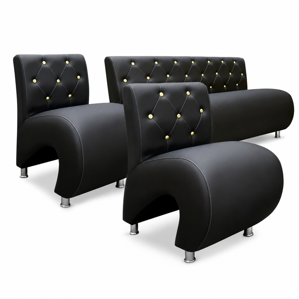 Juego de sillon puntos dorados