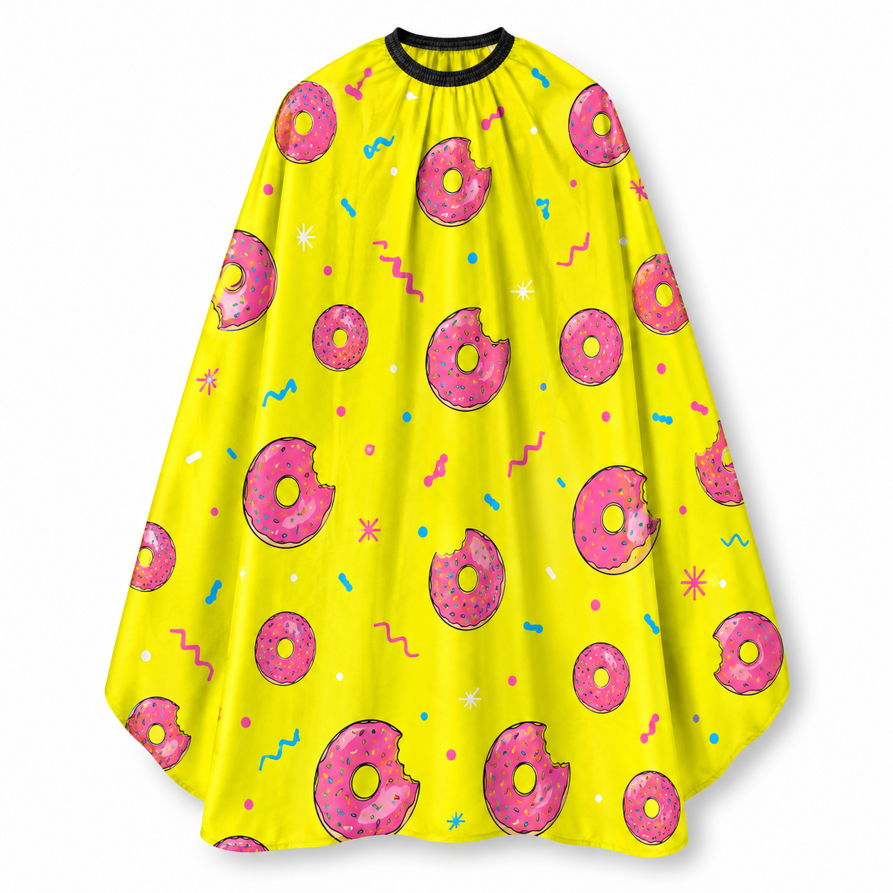 Capa de Barbería Estampada Donuts – Amarillo