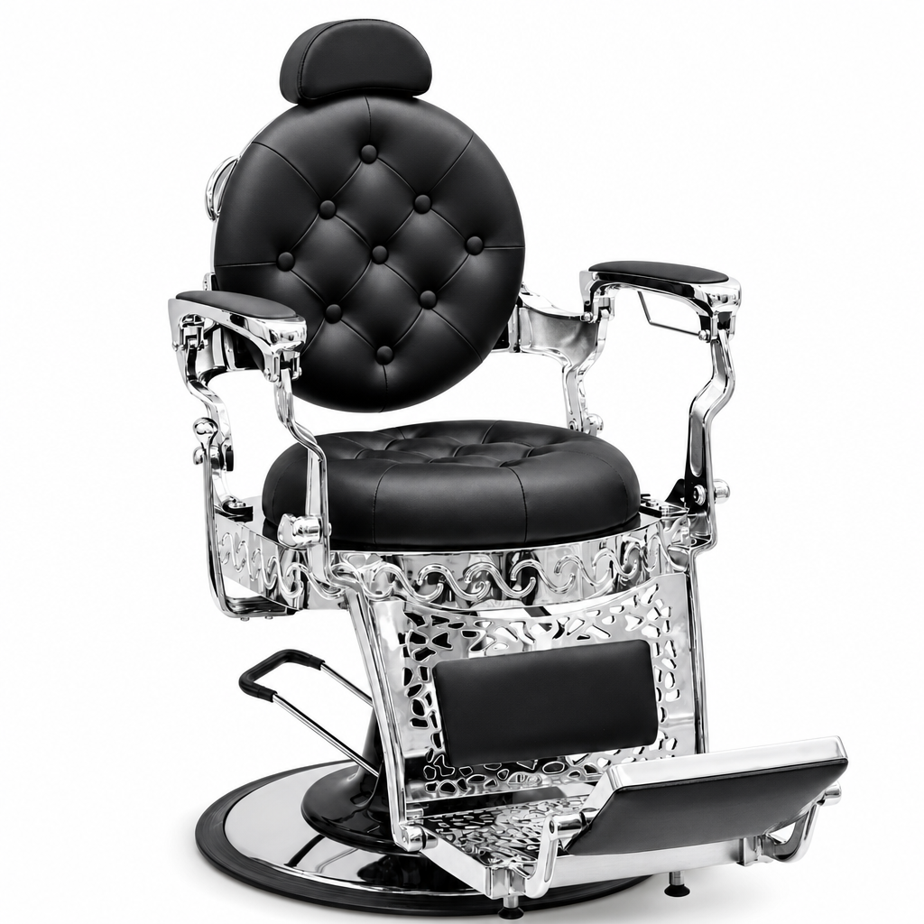 Sillón Barbero Con Acabado Plata Ultra Enzo
