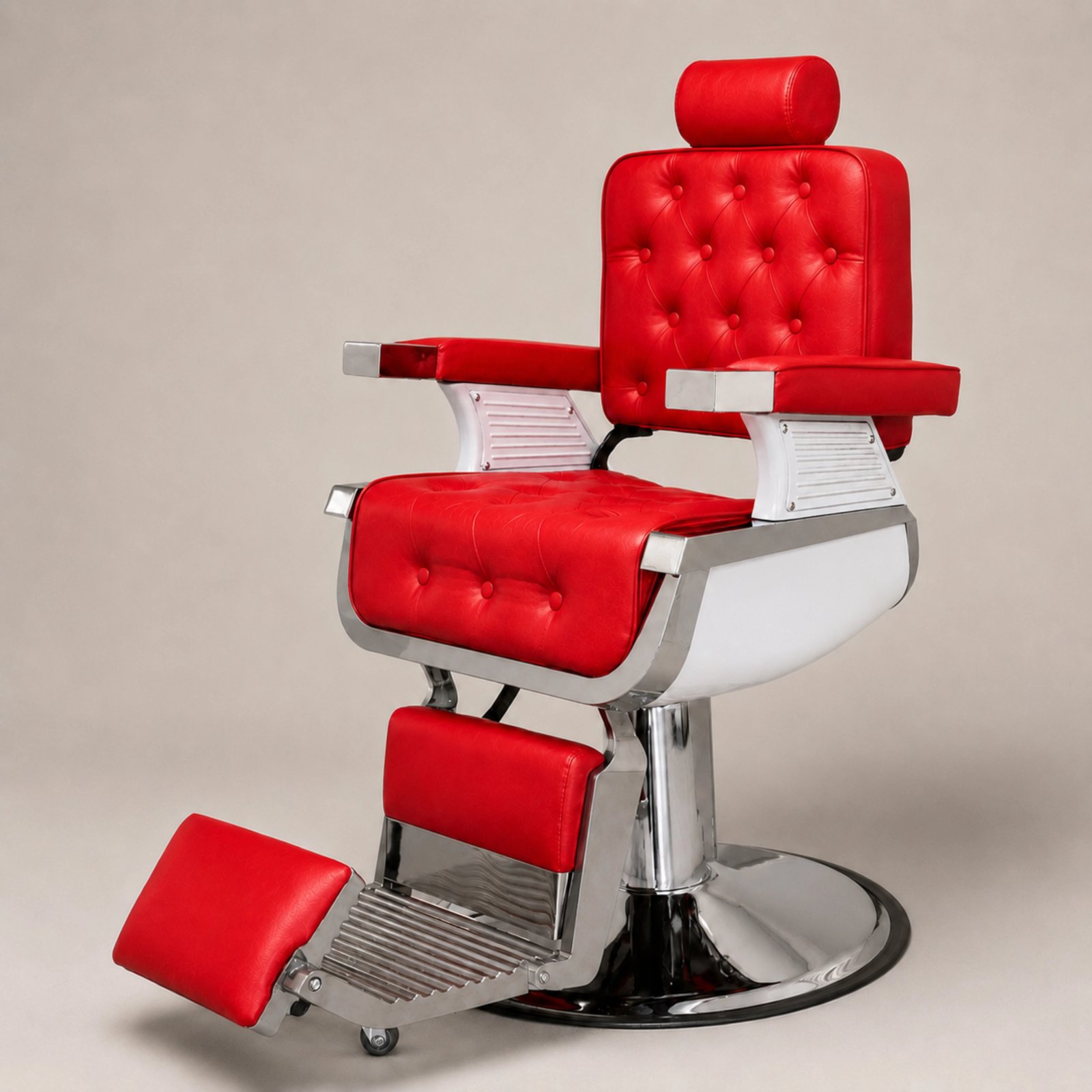Sillón Barbero Rojo Premium Pro - RED SAM 3