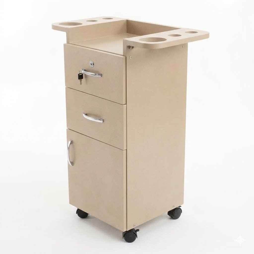Carrito Auxiliar con Cajones y Puerta Beige coffee pot  #827V 2