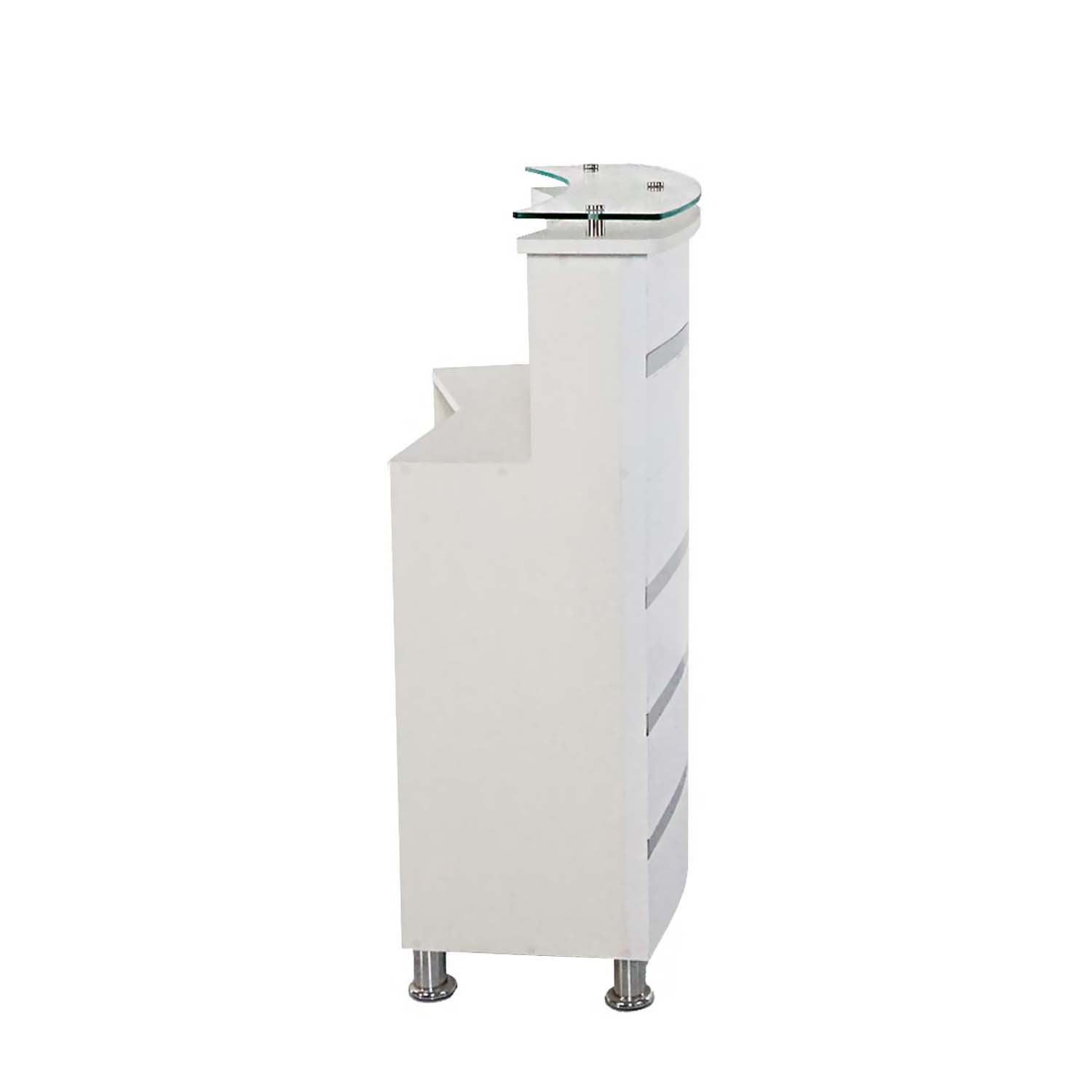 Counter Recepción Elegante Arelio (Blanco/Plateado) 3
