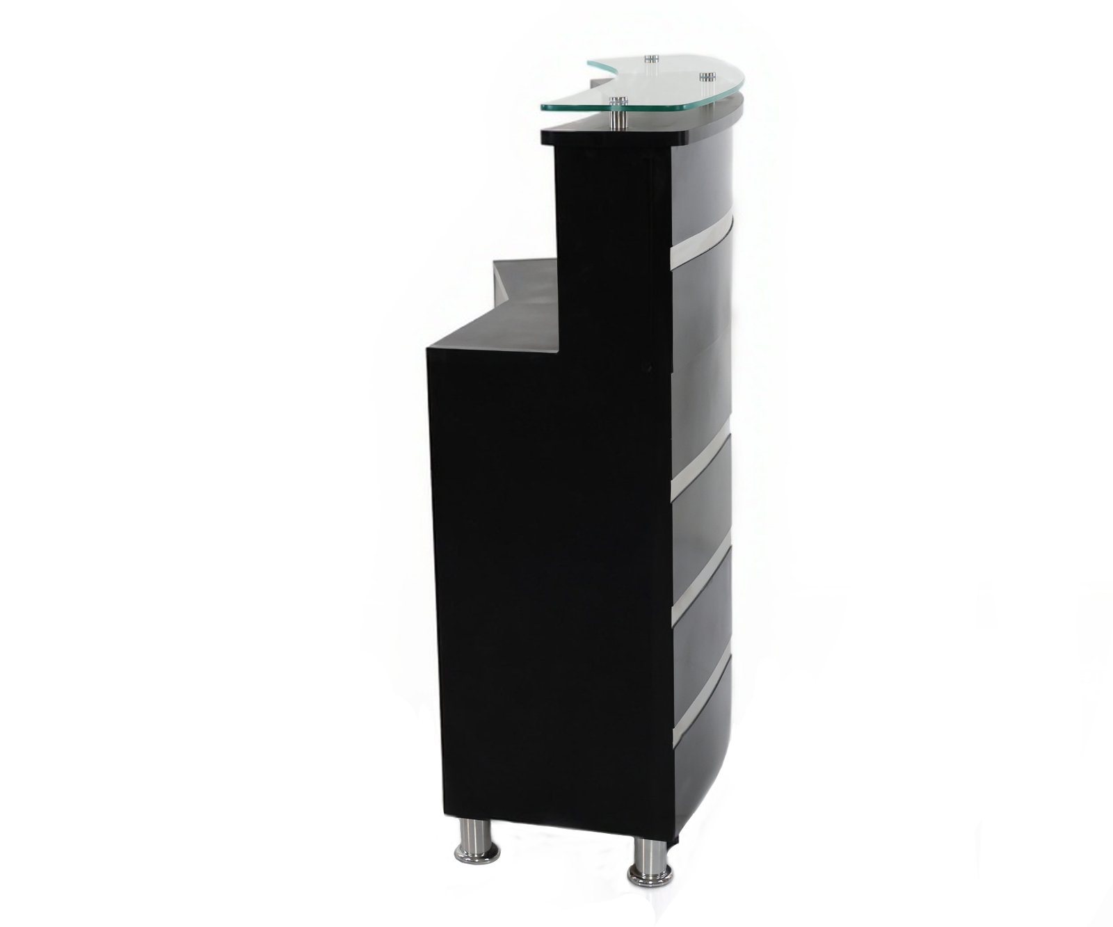 Counter de Recepción Negro con Vidrio 3