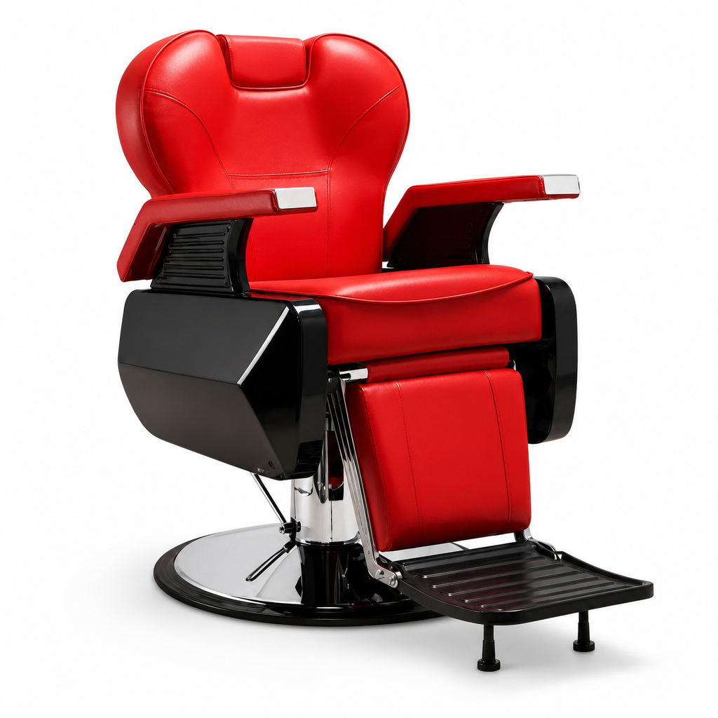 Sillón Barbero Estilo Vibrante y Top -Harly red Premium
