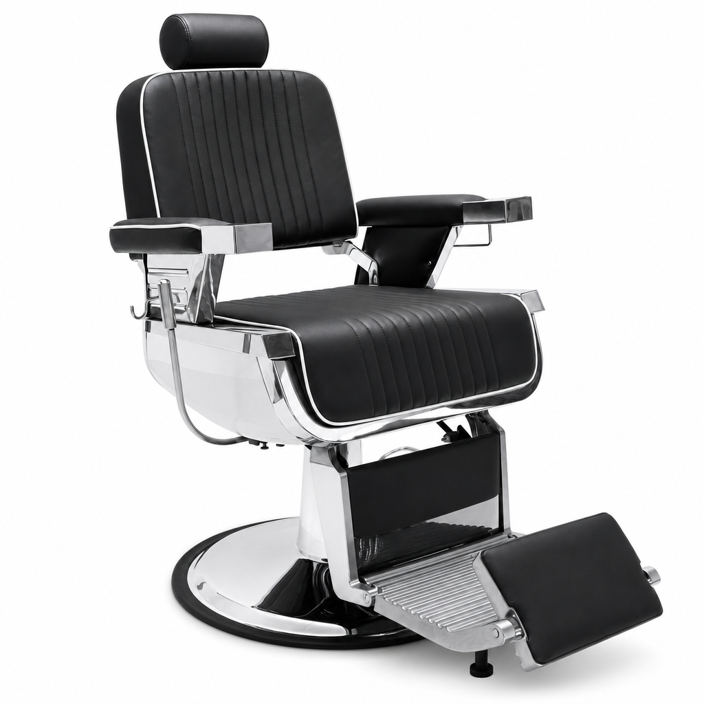 Sillon de Barbero Reclinable con Tapiceria negra
