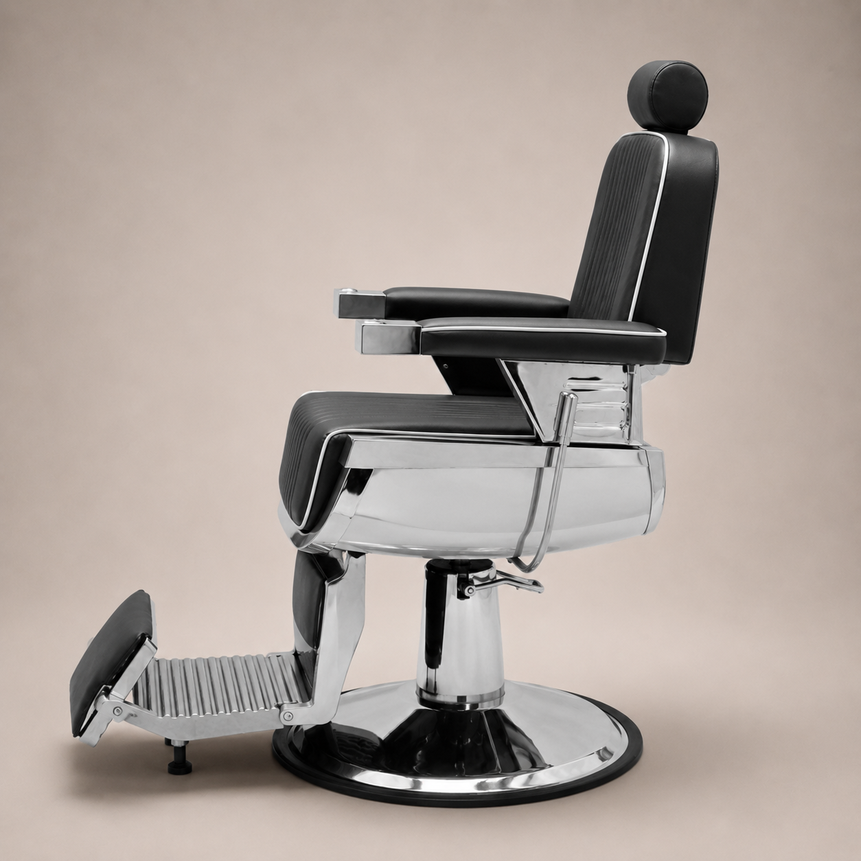 Sillon de Barbero Reclinable con Tapiceria negra 3