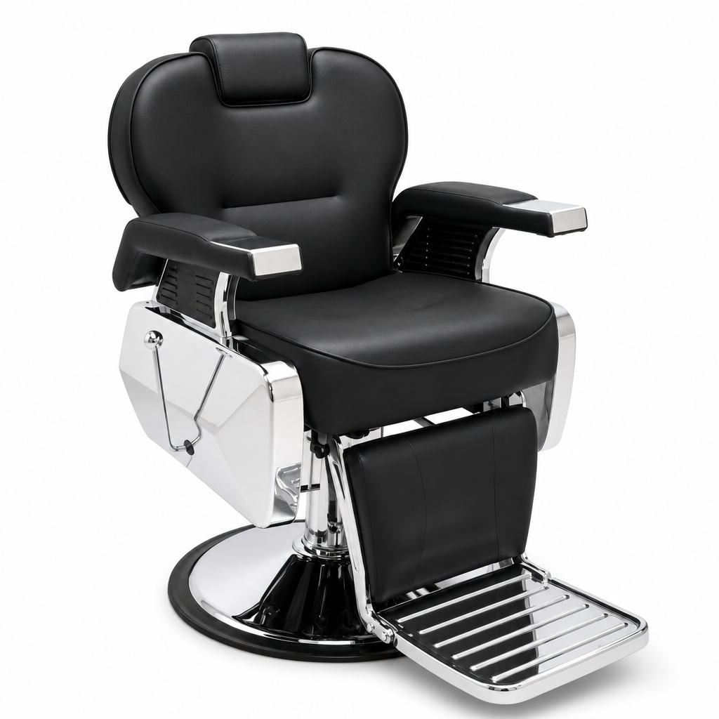 SILLON BARBERO HARLY NEGRO PLATEADO PRIMIUM PRO