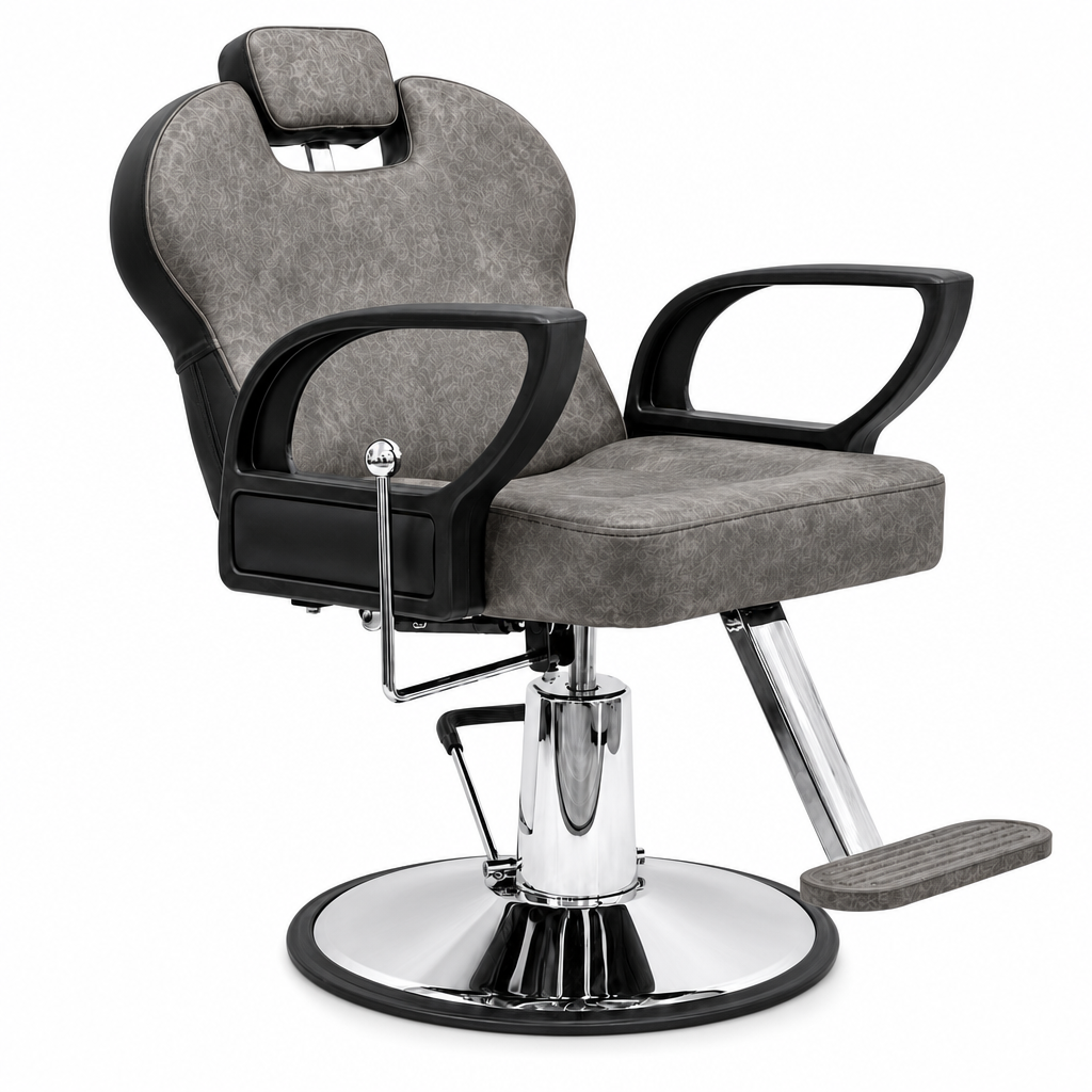Sillón Barbero Jaspeado Gris Estilo Moderno 2