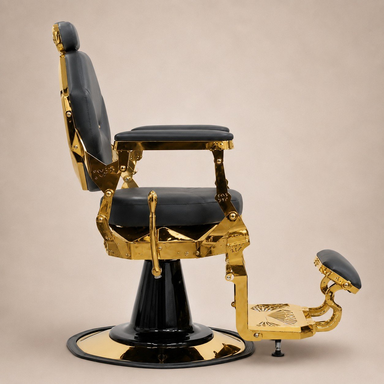 Sillón Barbero Con Diseño Profesional Golden 3