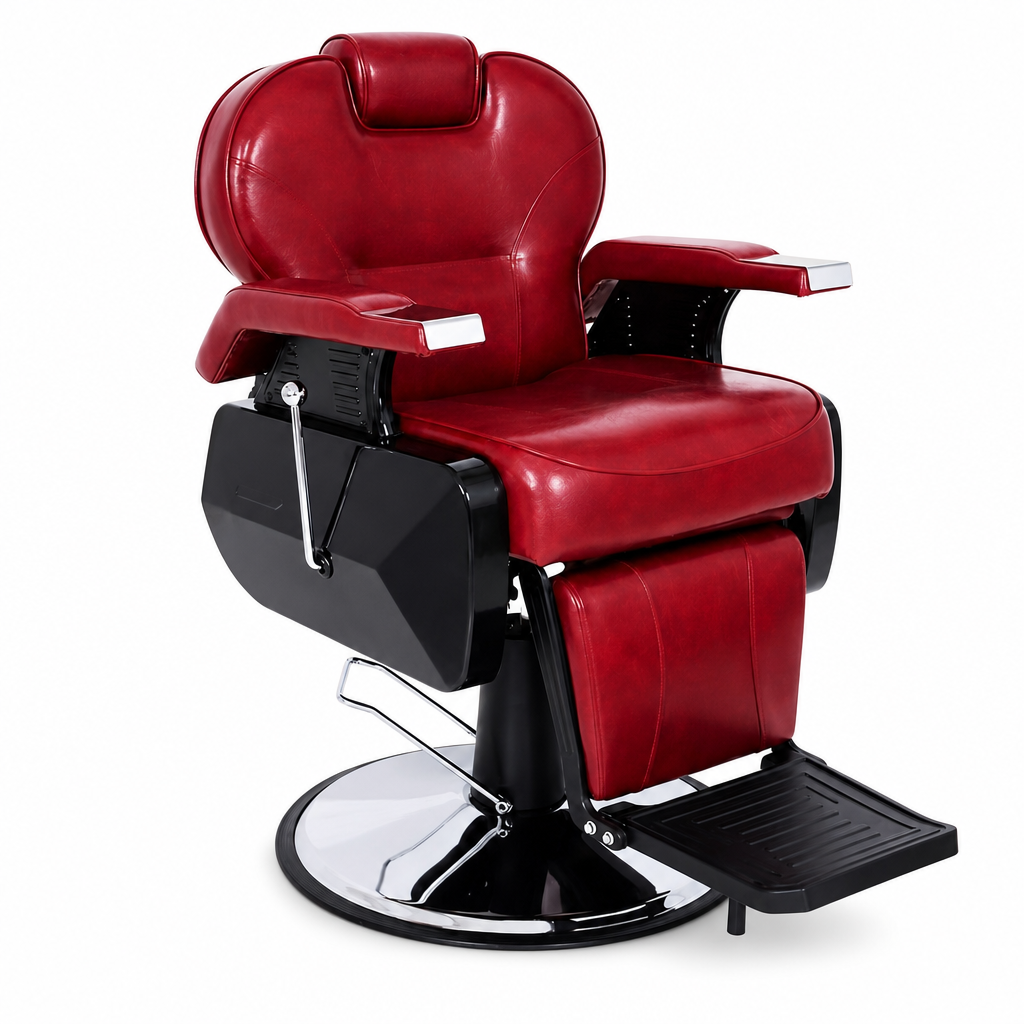 SILLON BARBERO HARLY PRIMIUM PRO ROJO VINO