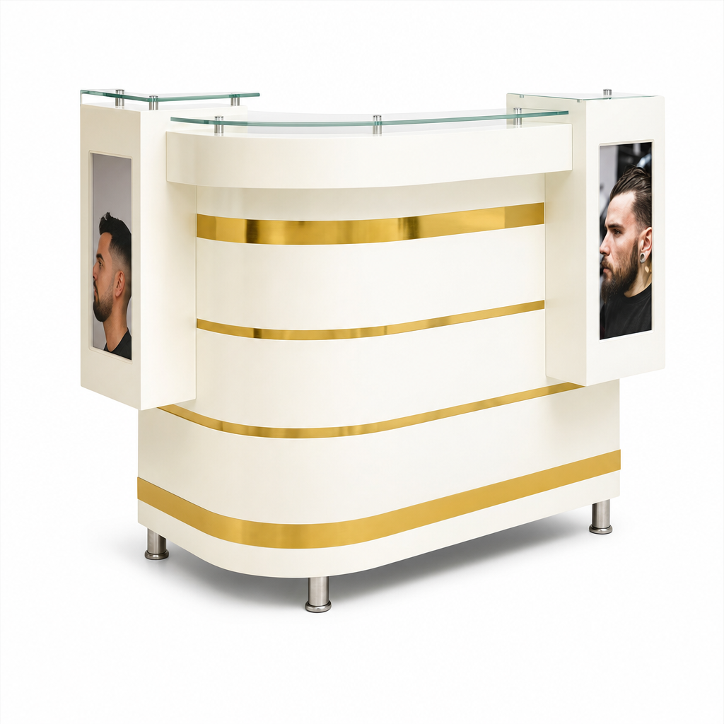 Counter Recepcion Elegante White & Gold