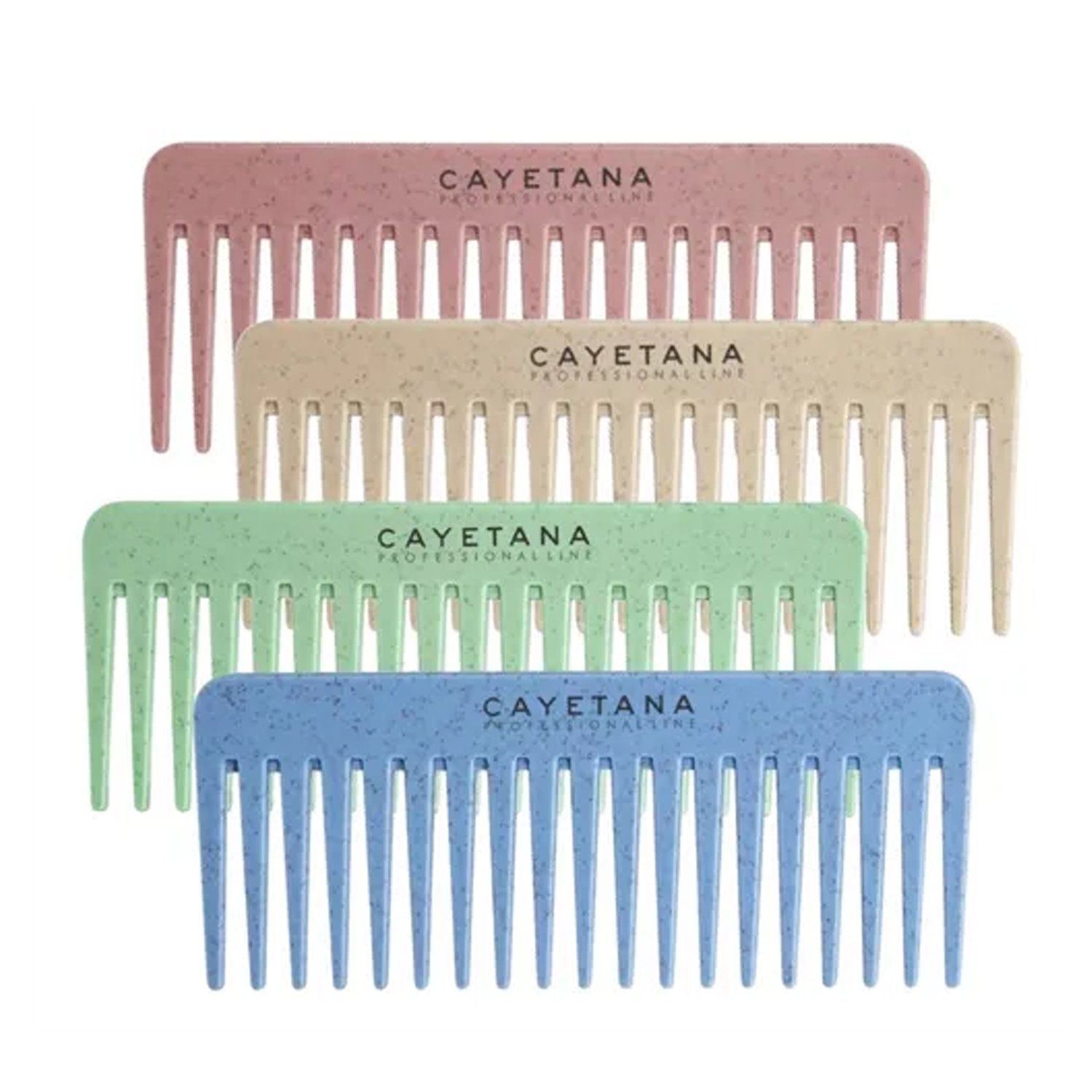 Kit Peine de Dientes Anchos Cayetana - Verde., Azul, Rosa, Beige.