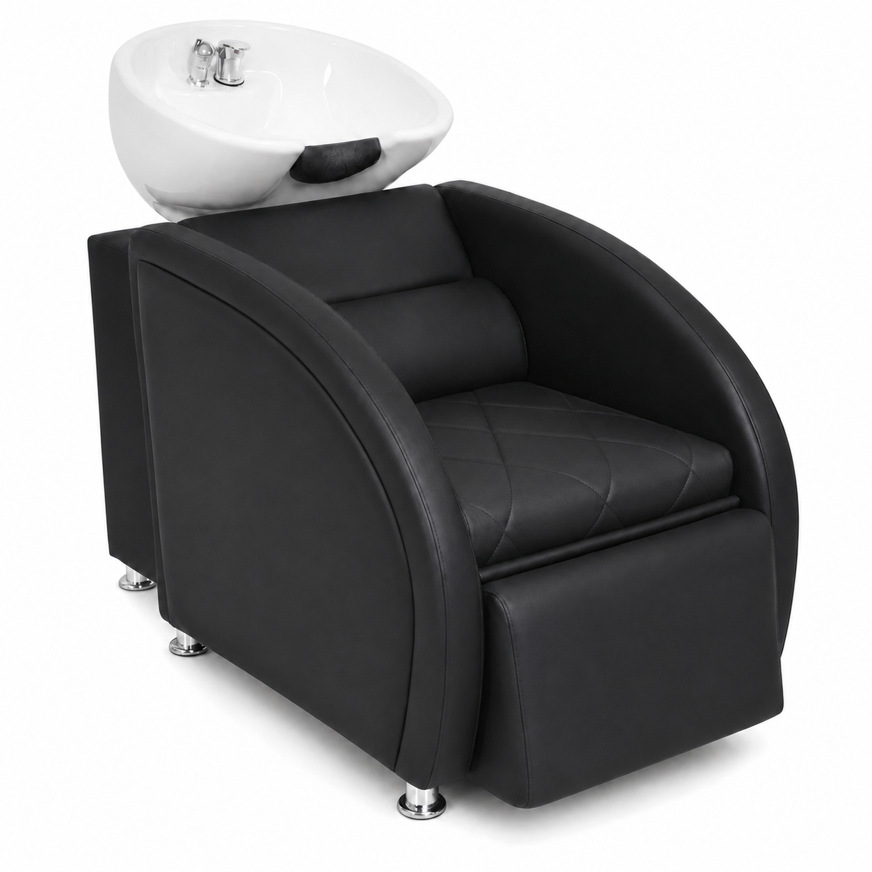 Lavacabeza Spa Negro Premium con Reposapiés Neva (Completo con Loza)