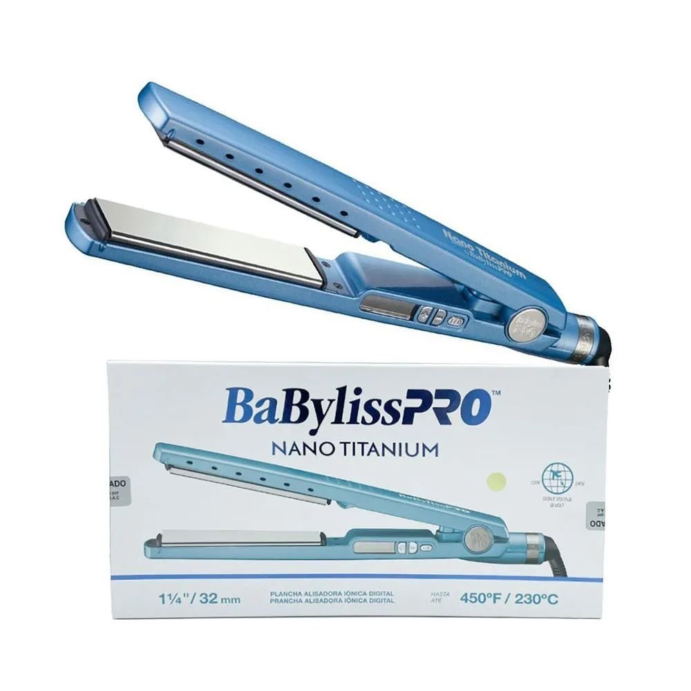 Plancha Alisadora BaByliss PRO Nano Titanium — Digital Iónica 32 mm