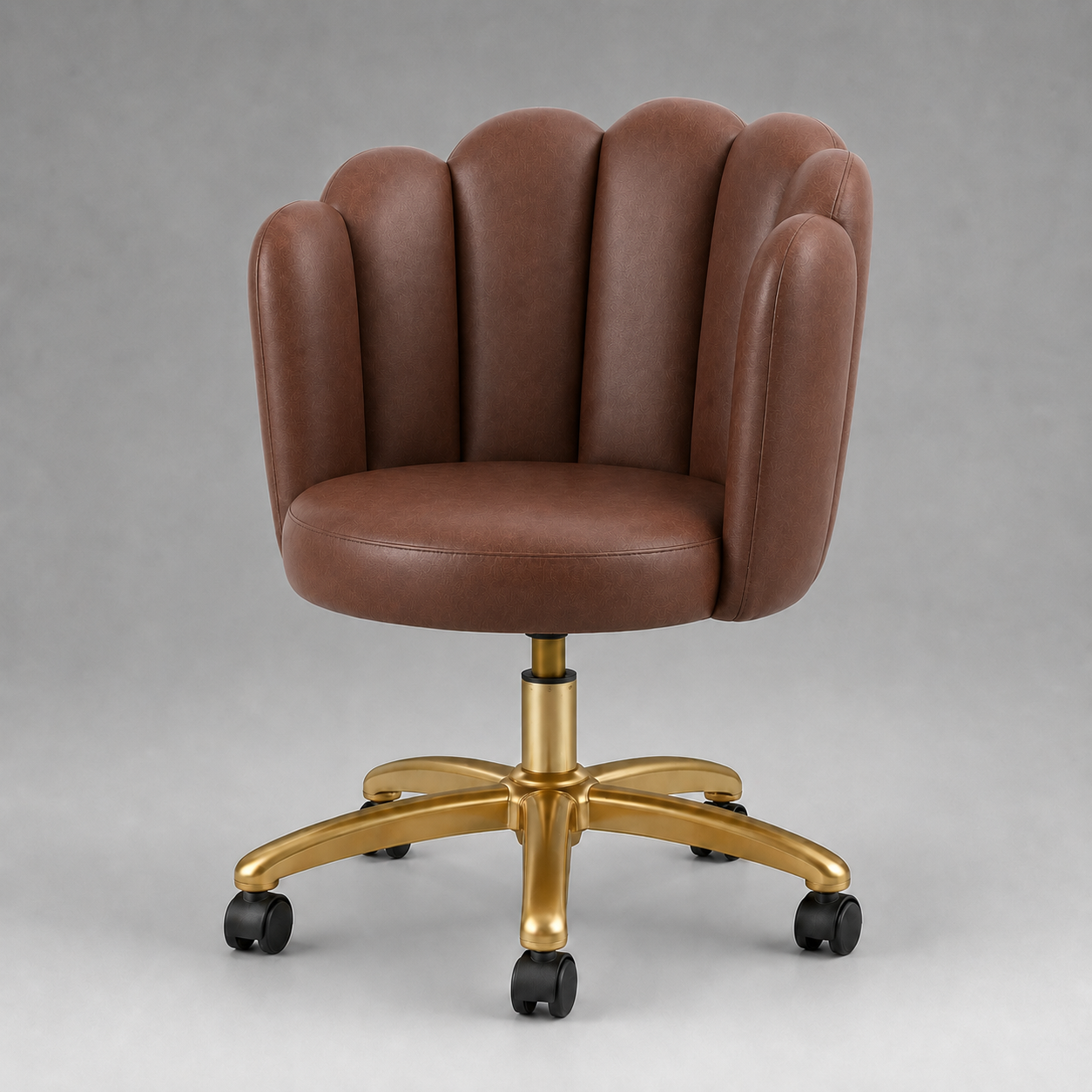 Sillón de Manicure/Descanso Marrón Concha con Base Dorada