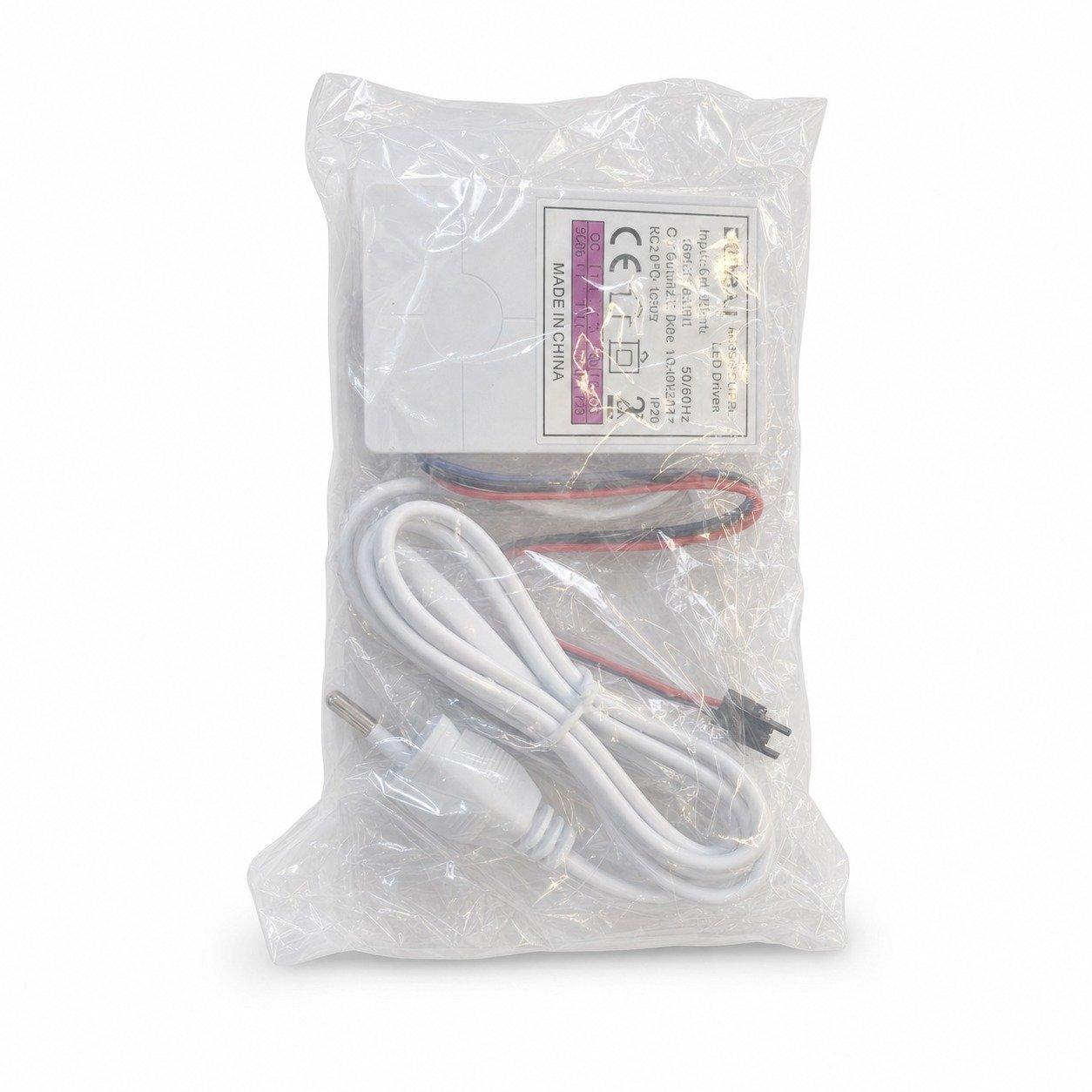 Sensor Táctil de Luz LED para Espejos – Fuente de Alimentación con Cable