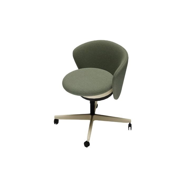 Silla Giratoria de Descanso Verde con Base Dorada